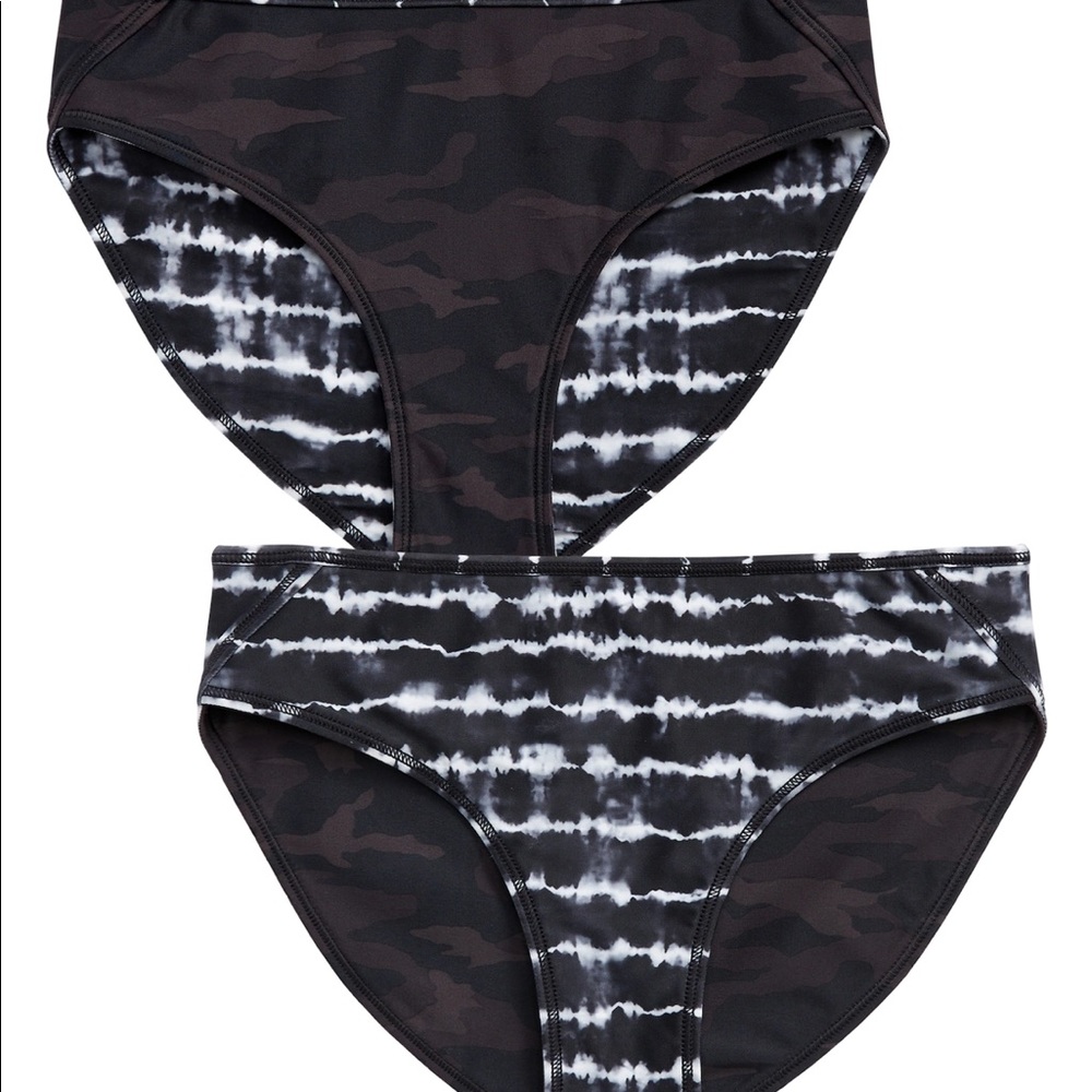 NWT - Athleta Girl Reversible Camo Tie Dye Bikini Bottom